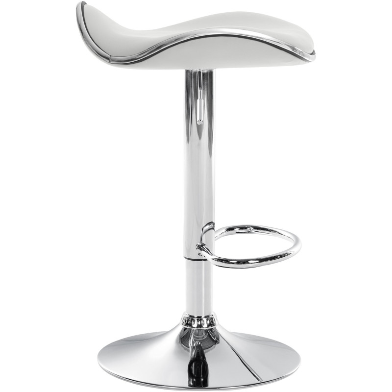 Tabouret de bar moderne en Polyuréthane Blanc Métal Argenté Brillant Capano - 7