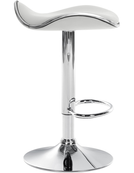 Tabouret de bar moderne en Polyuréthane Blanc Métal Argenté Brillant Capano - 7