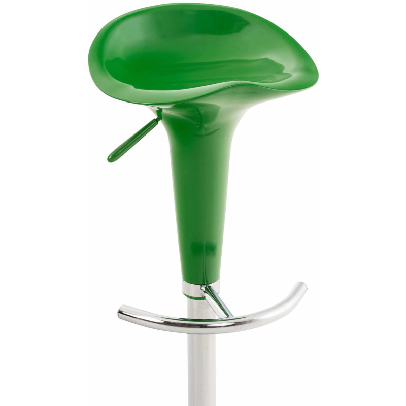 Tabouret de bar design rétro en Polypropylène Vert Métal Argenté Brillant Bellano - 2