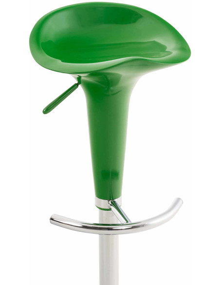 Tabouret de bar design rétro en Polypropylène Vert Métal Argenté Brillant Bellano - 2