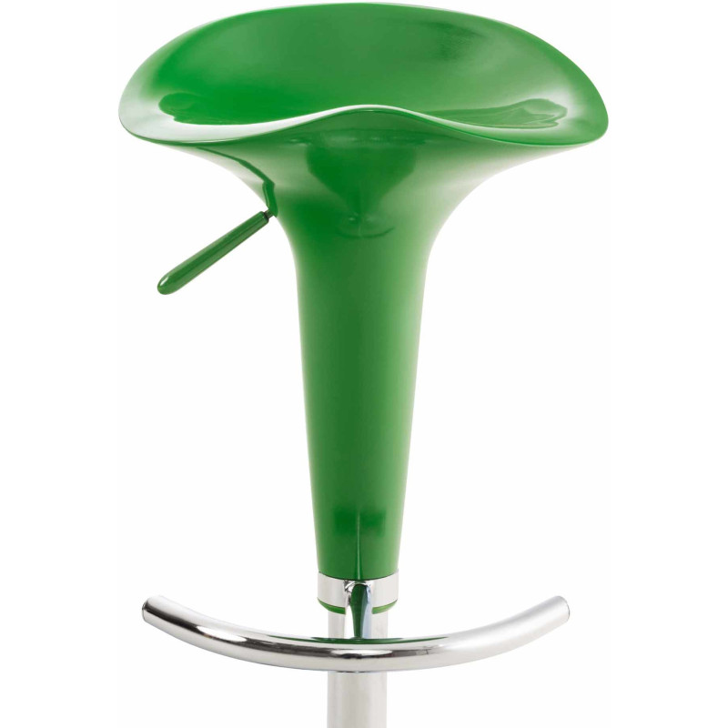 Tabouret de bar design rétro en Polypropylène Vert Métal Argenté Brillant Bellano - 3