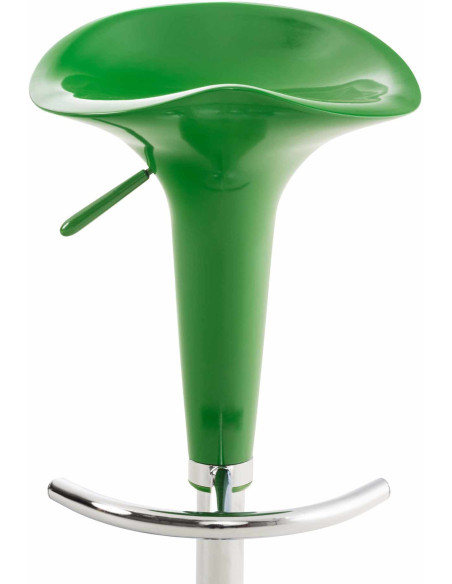 Tabouret de bar design rétro en Polypropylène Vert Métal Argenté Brillant Bellano - 3