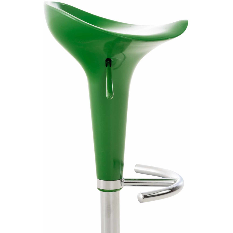 Tabouret de bar design rétro en Polypropylène Vert Métal Argenté Brillant Bellano - 4