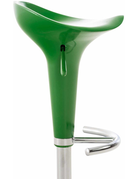 Tabouret de bar design rétro en Polypropylène Vert Métal Argenté Brillant Bellano - 4