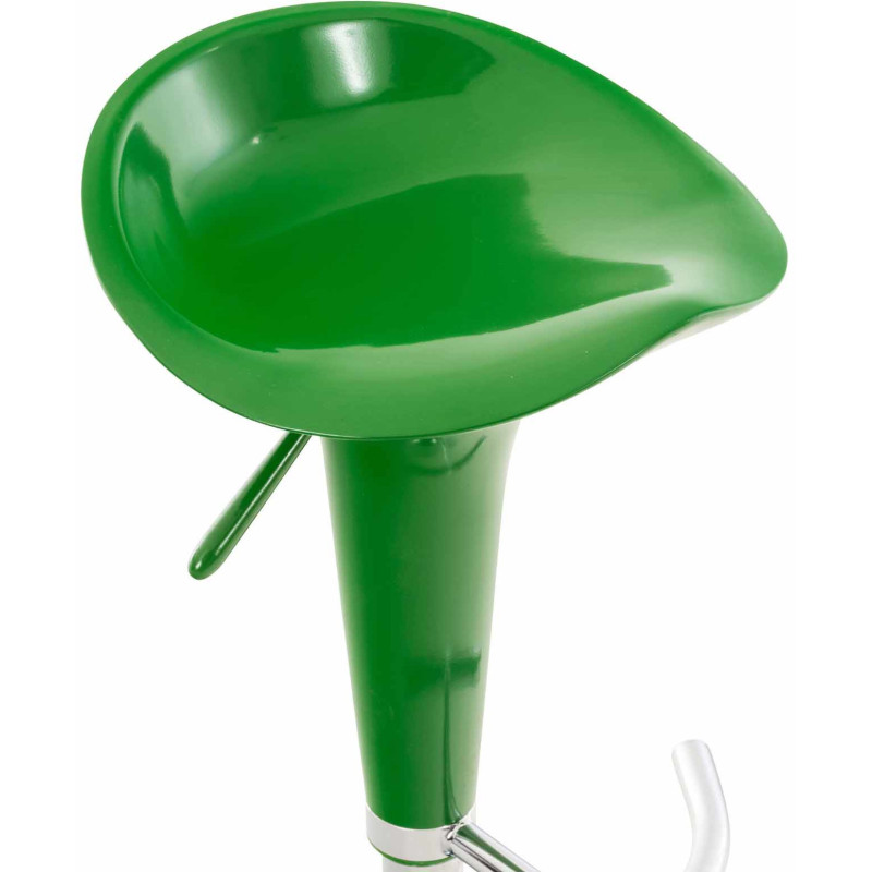 Tabouret de bar design rétro en Polypropylène Vert Métal Argenté Brillant Bellano - 5