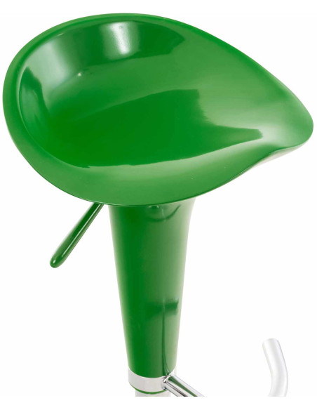Tabouret de bar design rétro en Polypropylène Vert Métal Argenté Brillant Bellano - 5