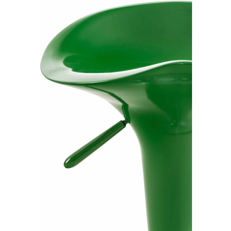 Tabouret de bar design rétro en Polypropylène Vert Métal Argenté Brillant Bellano - 6