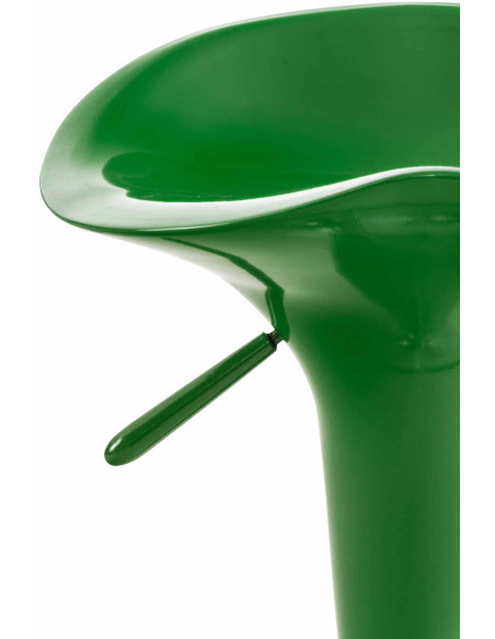 Tabouret de bar design rétro en Polypropylène Vert Métal Argenté Brillant Bellano - 6