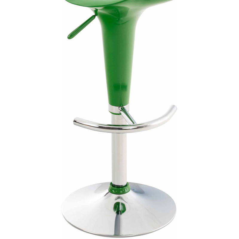 Tabouret de bar design rétro en Polypropylène Vert Métal Argenté Brillant Bellano - 7