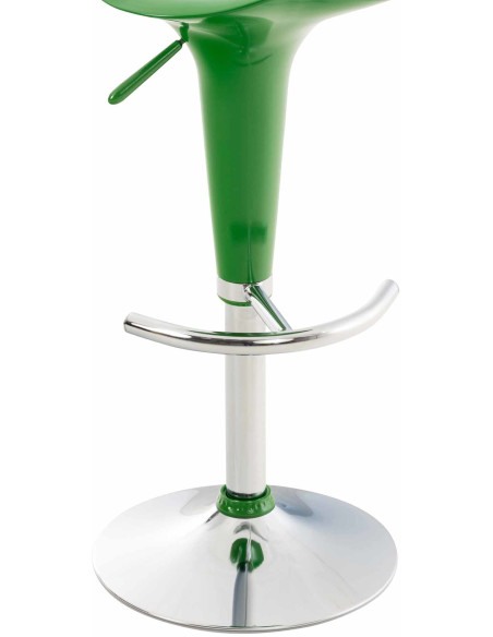 Tabouret de bar design rétro en Polypropylène Vert Métal Argenté Brillant Bellano - 7