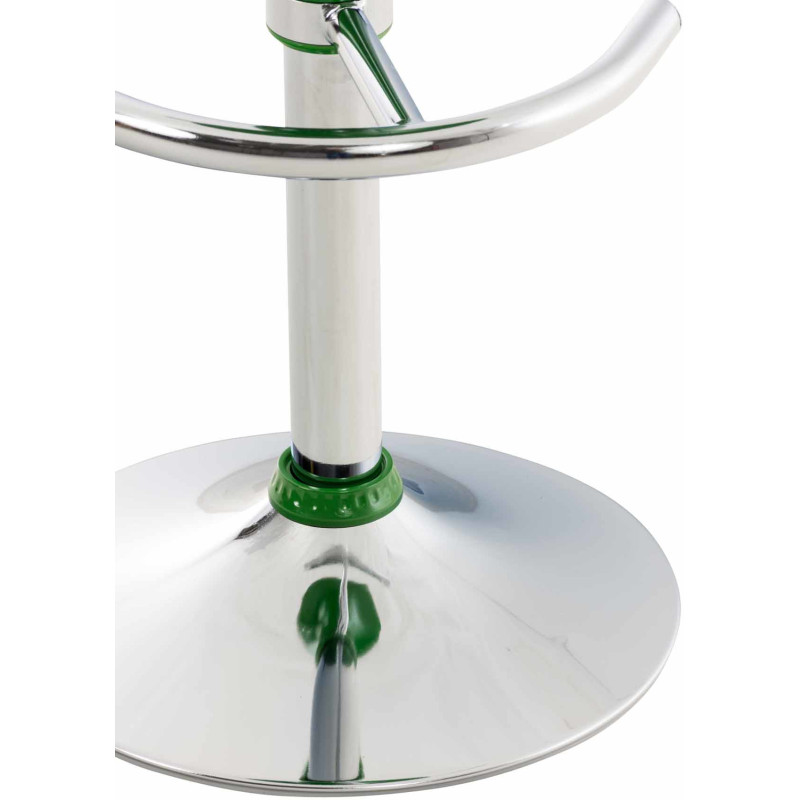 Tabouret de bar design rétro en Polypropylène Vert Métal Argenté Brillant Bellano - 8