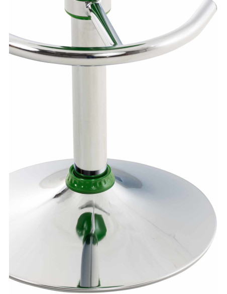 Tabouret de bar design rétro en Polypropylène Vert Métal Argenté Brillant Bellano - 8