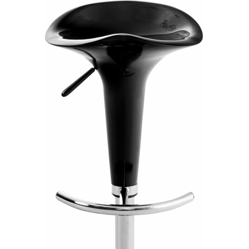 Tabouret de bar design rétro en Polypropylène Noir Métal Argenté Brillant Bellano - 3