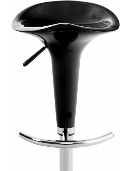 Tabouret de bar design rétro en Polypropylène Noir Métal Argenté Brillant Bellano - 3