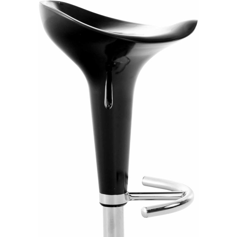 Tabouret de bar design rétro en Polypropylène Noir Métal Argenté Brillant Bellano - 4