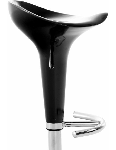 Tabouret de bar design rétro en Polypropylène Noir Métal Argenté Brillant Bellano - 4