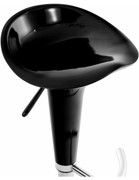 Tabouret de bar design rétro en Polypropylène Noir Métal Argenté Brillant Bellano - 5