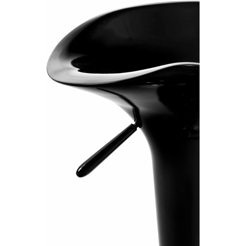 Tabouret de bar design rétro en Polypropylène Noir Métal Argenté Brillant Bellano - 6