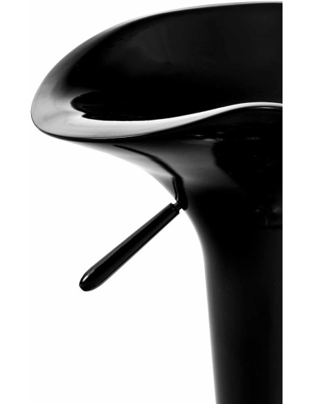 Tabouret de bar design rétro en Polypropylène Noir Métal Argenté Brillant Bellano - 6