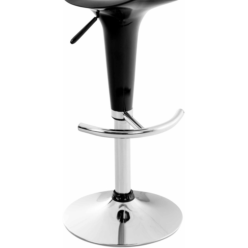Tabouret de bar design rétro en Polypropylène Noir Métal Argenté Brillant Bellano - 7