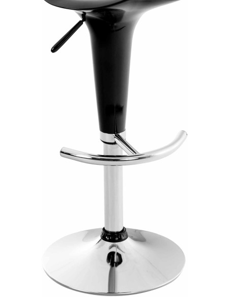 Tabouret de bar design rétro en Polypropylène Noir Métal Argenté Brillant Bellano - 7