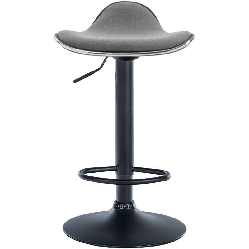Tabouret de bar moderne en Tissu Gris clair Métal Noir Mat Capano - 2