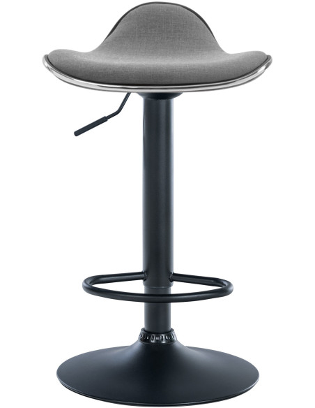 Tabouret de bar moderne en Tissu Gris clair Métal Noir Mat Capano - 2