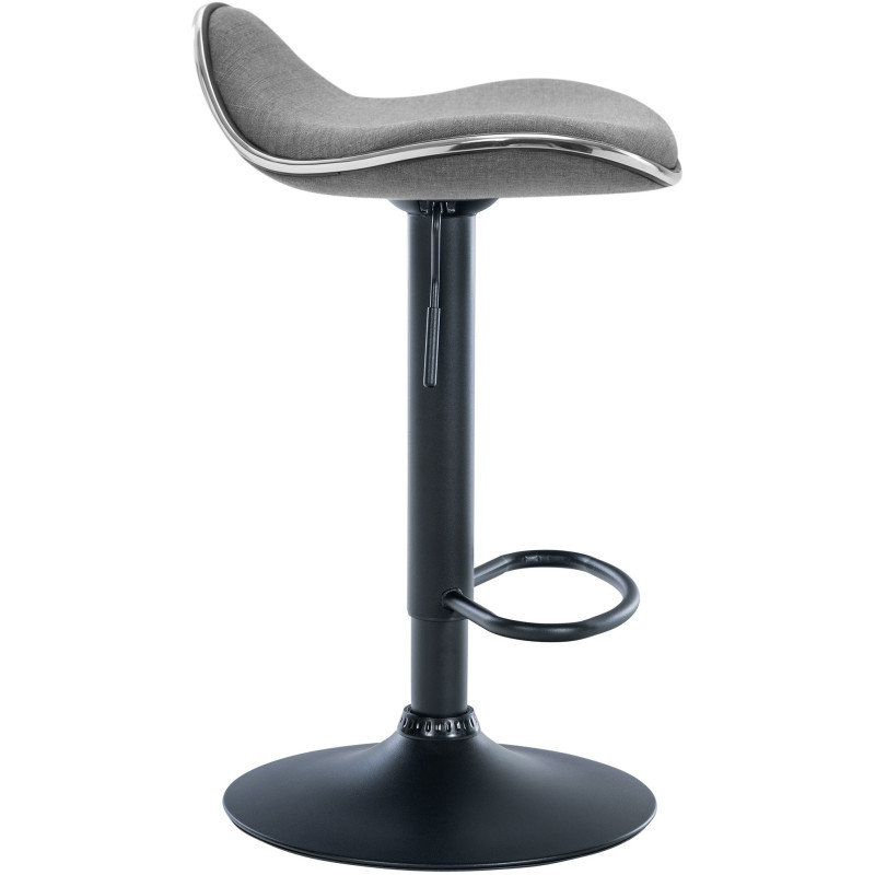 Tabouret de bar moderne en Tissu Gris clair Métal Noir Mat Capano - 3