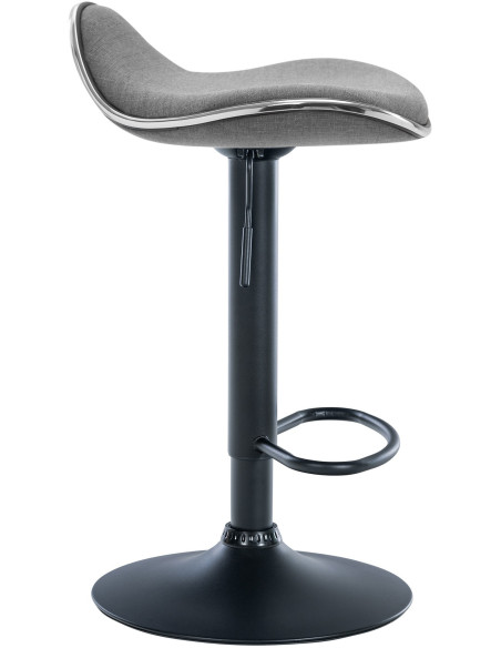 Tabouret de bar moderne en Tissu Gris clair Métal Noir Mat Capano - 3