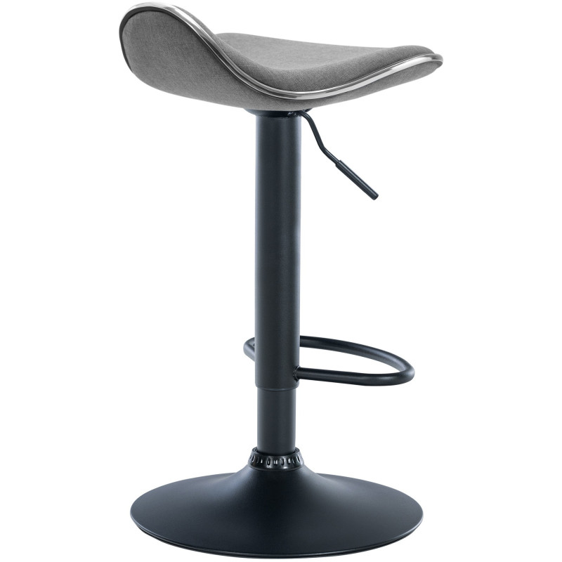 Tabouret de bar moderne en Tissu Gris clair Métal Noir Mat Capano - 4