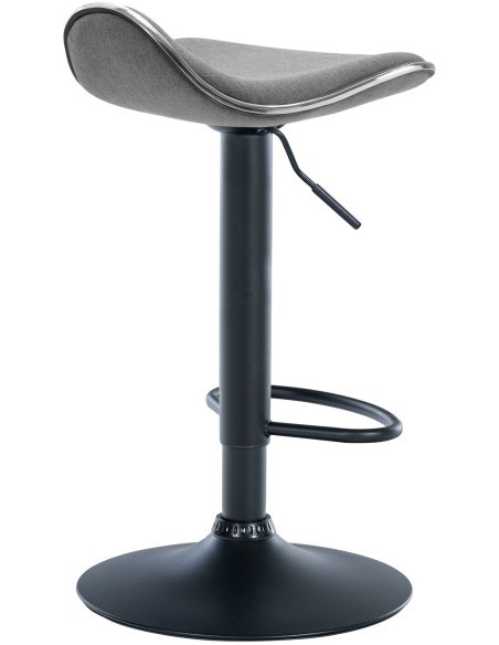 Tabouret de bar moderne en Tissu Gris clair Métal Noir Mat Capano - 4