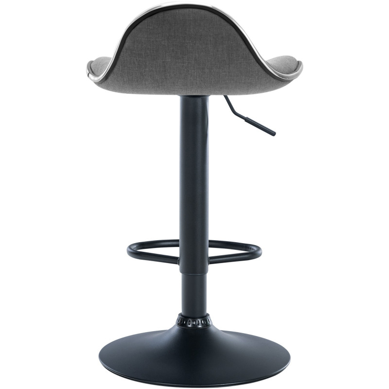 Tabouret de bar moderne en Tissu Gris clair Métal Noir Mat Capano - 5