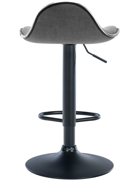 Tabouret de bar moderne en Tissu Gris clair Métal Noir Mat Capano - 5