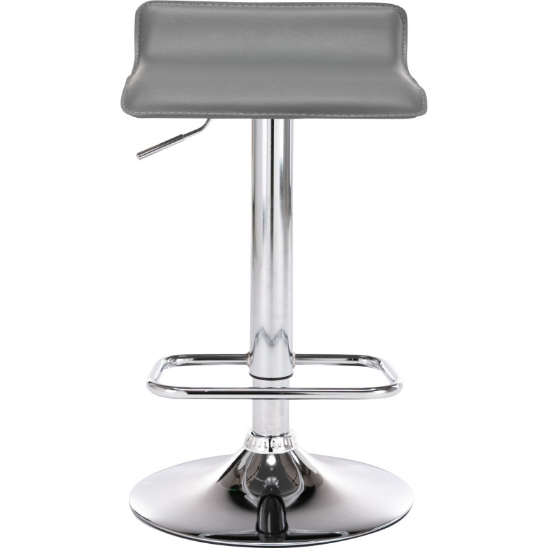 Tabouret de bar design minimaliste en Polyuréthane Gris Métal Argenté Brillant Icko - 2