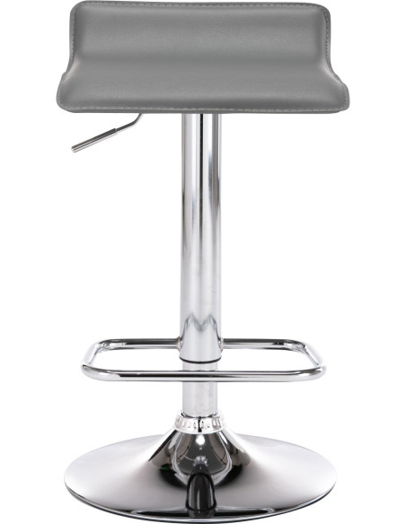 Tabouret de bar design minimaliste en Polyuréthane Gris Métal Argenté Brillant Icko - 2