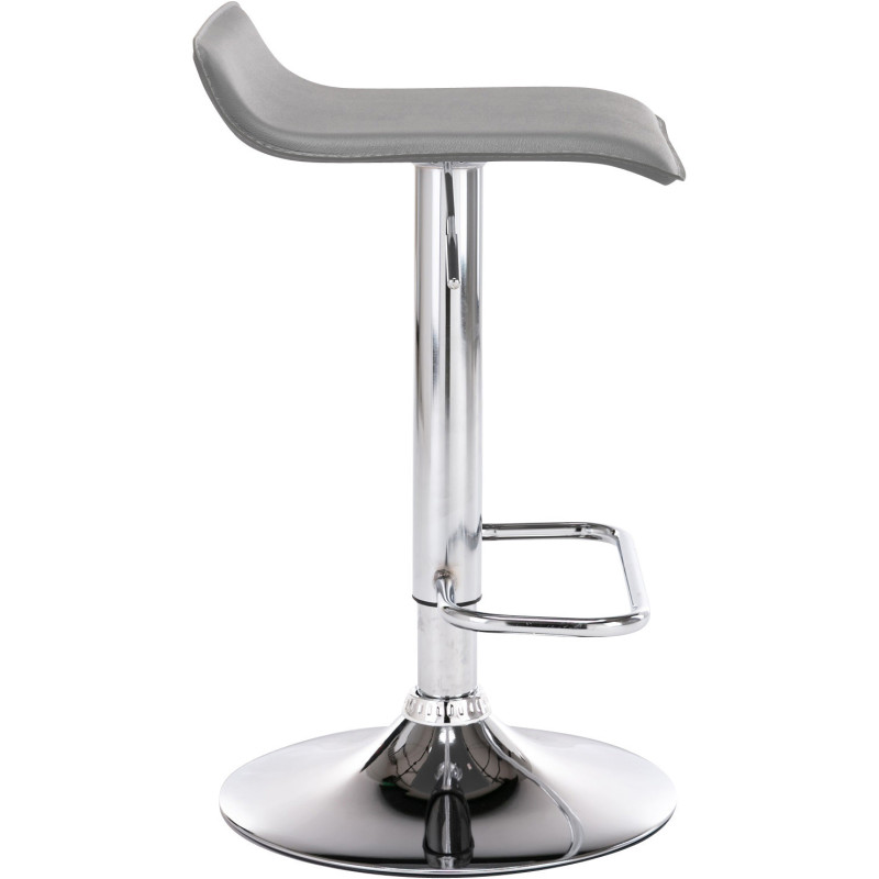 Tabouret de bar design minimaliste en Polyuréthane Gris Métal Argenté Brillant Icko - 3