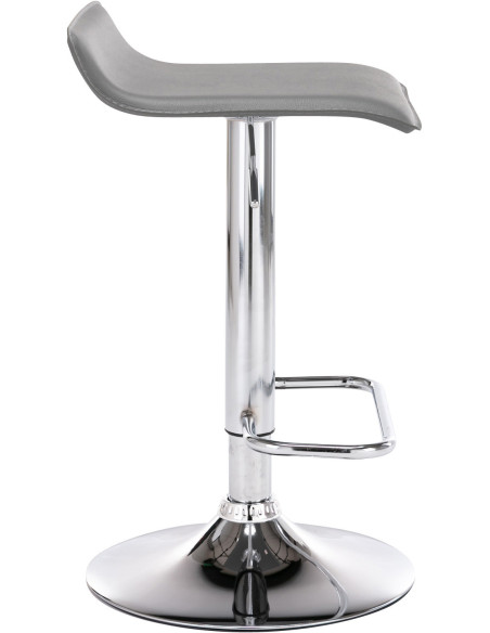 Tabouret de bar design minimaliste en Polyuréthane Gris Métal Argenté Brillant Icko - 3