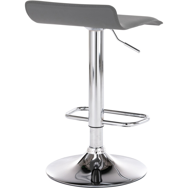 Tabouret de bar design minimaliste en Polyuréthane Gris Métal Argenté Brillant Icko - 4