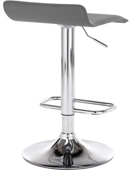 Tabouret de bar design minimaliste en Polyuréthane Gris Métal Argenté Brillant Icko - 4