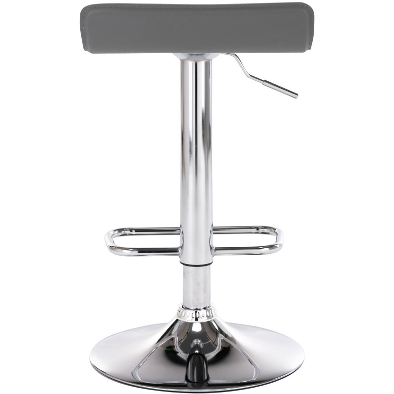 Tabouret de bar design minimaliste en Polyuréthane Gris Métal Argenté Brillant Icko - 5