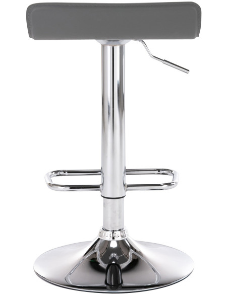 Tabouret de bar design minimaliste en Polyuréthane Gris Métal Argenté Brillant Icko - 5