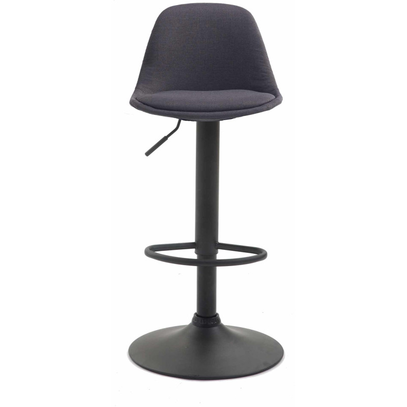 Tabouret de bar moderne en Tissu Gris foncé Métal Noir Harvio - 2