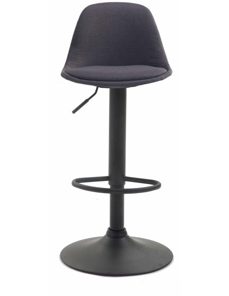 Tabouret de bar moderne en Tissu Gris foncé Métal Noir Harvio - 2