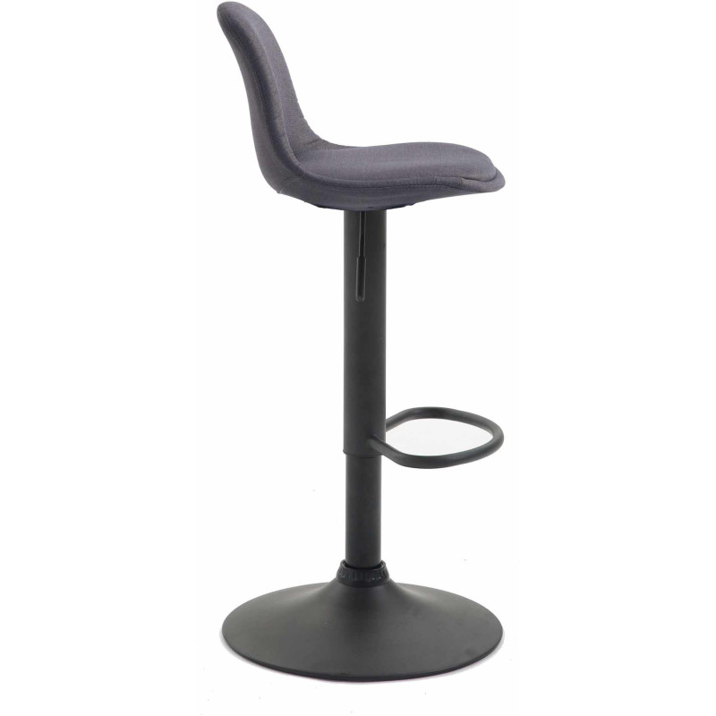 Tabouret de bar moderne en Tissu Gris foncé Métal Noir Harvio - 3