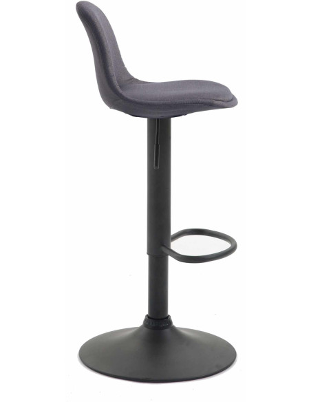 Tabouret de bar moderne en Tissu Gris foncé Métal Noir Harvio - 3
