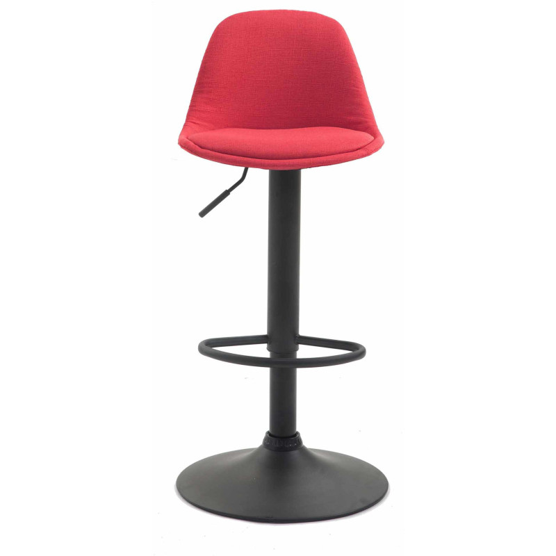 Tabouret de bar moderne en Tissu Rouge Métal Noir Harvio - 2