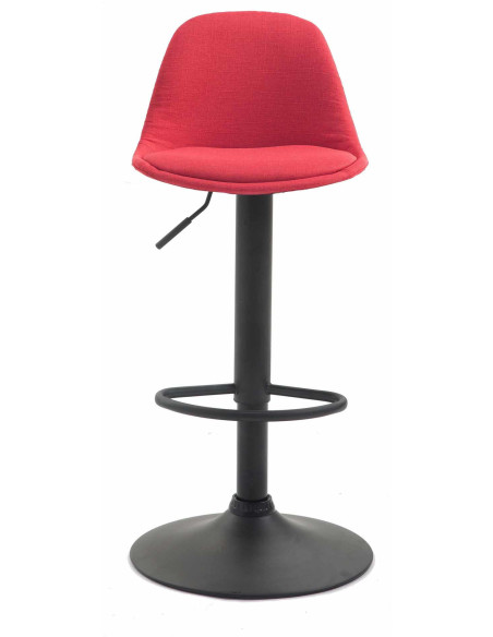 Tabouret de bar moderne en Tissu Rouge Métal Noir Harvio - 2