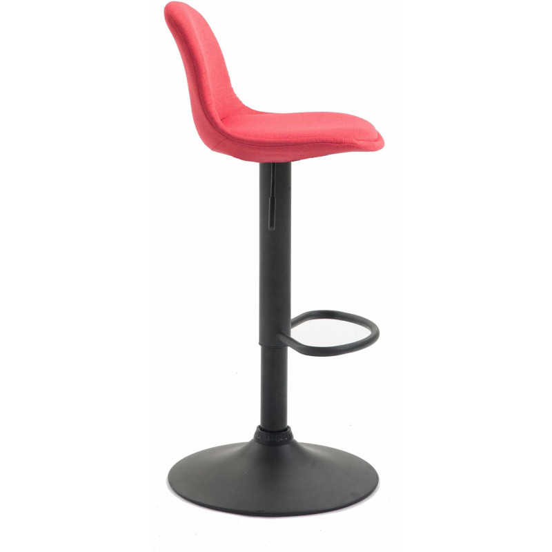 Tabouret de bar moderne en Tissu Rouge Métal Noir Harvio - 3