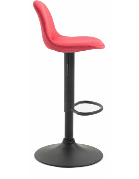 Tabouret de bar moderne en Tissu Rouge Métal Noir Harvio - 3