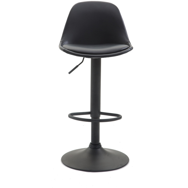 Tabouret de bar moderne en Polyuréthane Noir Métal Noir Harvio - 2